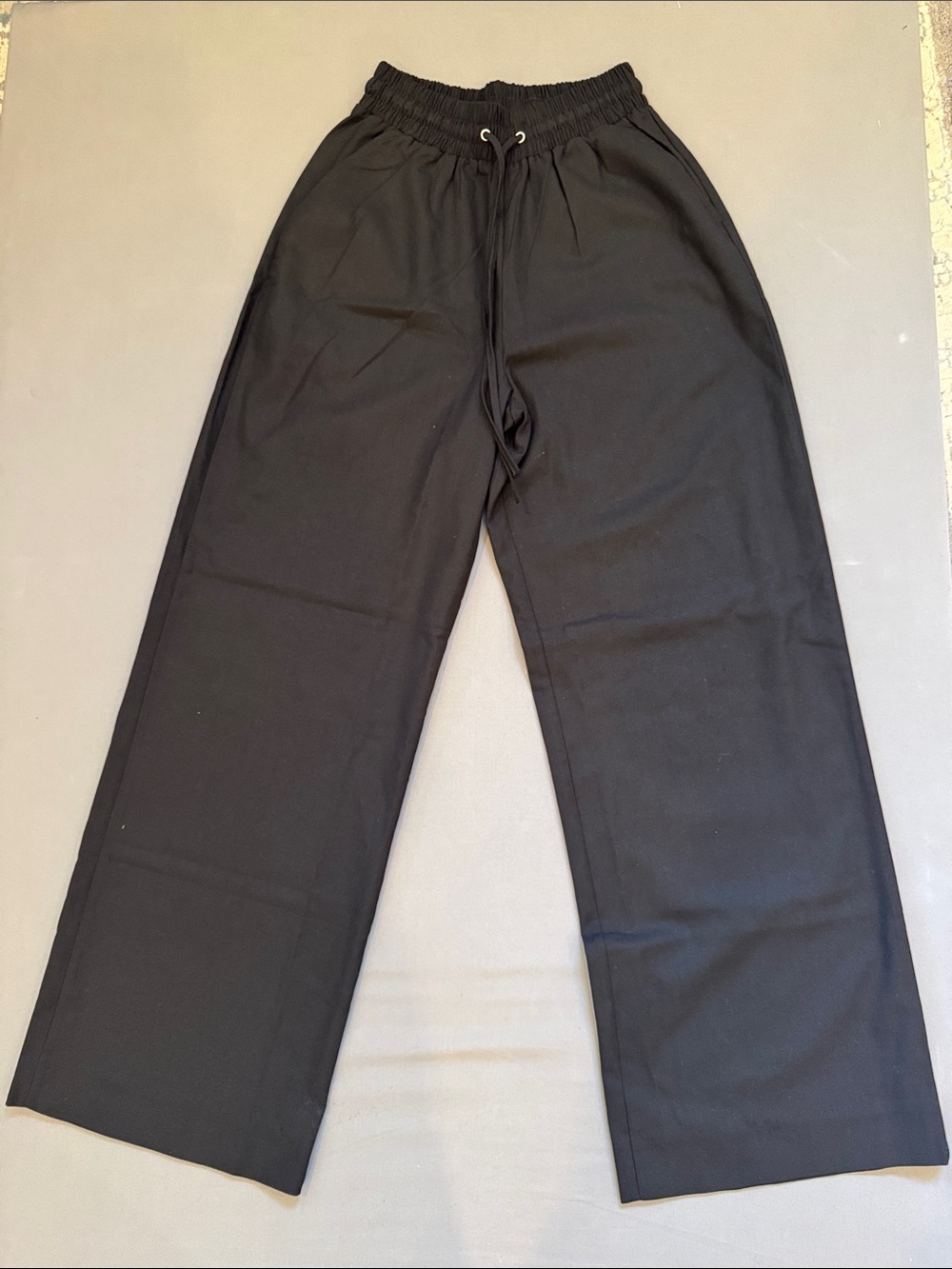 Polo by Ralph Lauren Black Wide-Leg Elastic-Waist Sweatpants